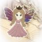 Preview: Fee  Feenprinzessin Applikation mit Glitzer / Bügelbild süße Prinzessin / Patch für DIY