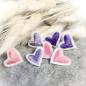 Preview: Mini Applikation gestickte Herzen 3er oder 5er Set  /  zum aufbügeln / Aufnäher  für DIY , Taschen, Schultüten, Kissen u.v.m.