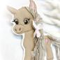 Preview: Pony Applikation mit Wollmähne / gesticktes süßes Pony / Patch für DIY  bügelbar