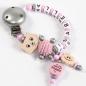 Preview: 5 teiliges Set Kinderwagenkette, Greifring , Schnullerkette, Taschenanhänger & Schlüsselanhänger "kleine Prinzessin"