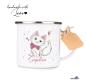 Preview: Emailletasse Süße Katze mit Name,  Tassengeschenk