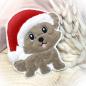 Preview: Hund Applikation Set mit Weihnachtsmütze & Schriftzug / Patch für DIY / 3D Effekt