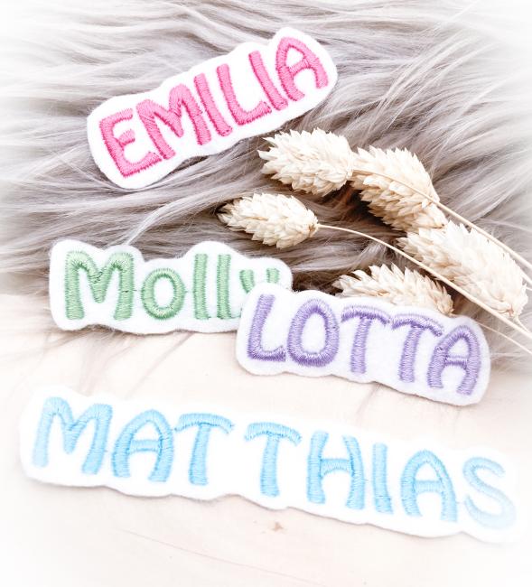 Namen / Namensapplikation klein auf weißem  Filz , DIY Schriftzug Schrift 010