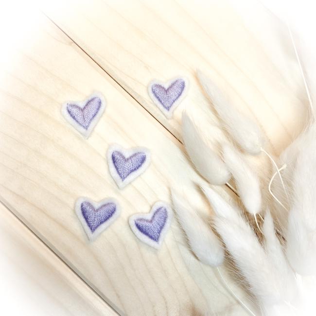 Mini Applikation gestickte Herzen 3er oder 5er Set  /  zum aufbügeln / Aufnäher  für DIY , Taschen, Schultüten, Kissen u.v.m.