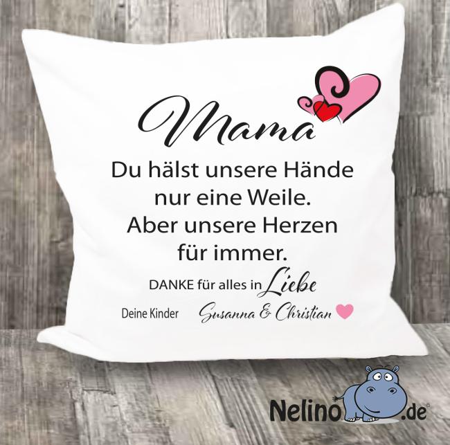 Kissen "Herzen für immer"  mit Personalisierung