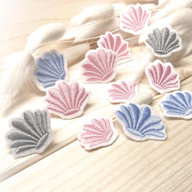 Meerestiere Mini Applikation Muscheln  3er oder 5er Set