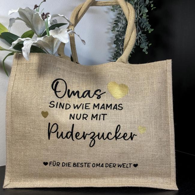 Jutetasche Einkaufstasche, Geschenk für Oma, Aufbewahrung