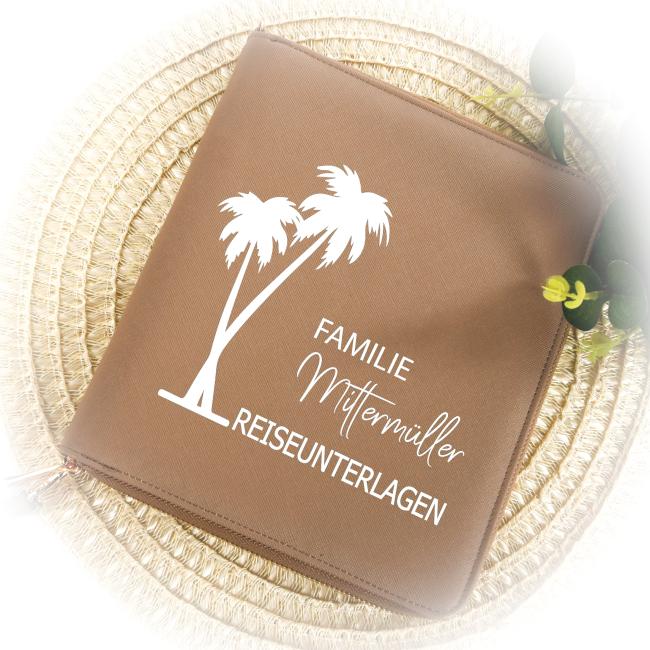 Travel Organizer | Familienorganizer | Dokumentenmappe | Personalisiert mit Familiennamen | Reisemappe