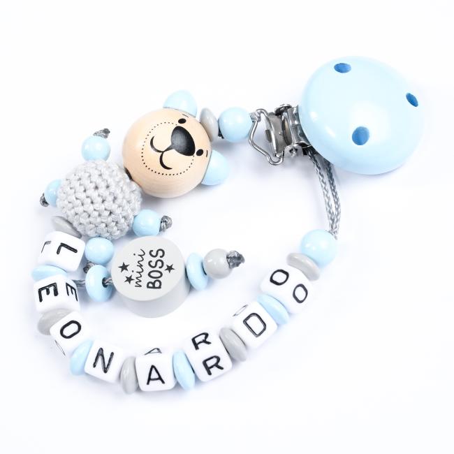 Schnullerkette mit 3D Bär  mini Boss