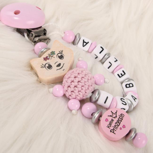 Schnullerkette kleine Prinzessin als Seitenableger mit Fuchsmädchen