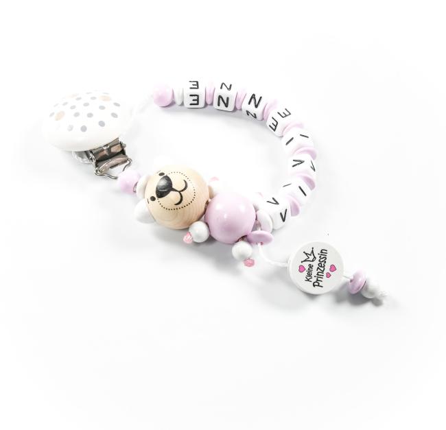 Schnullerkette kleine Prinzessin als Seitenableger 3D Bär ♥