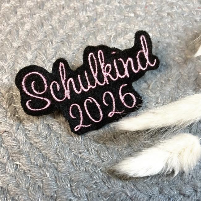 Applikation Schulkind  2026 auf Filz schwarz