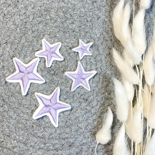 Mini Applikation gestickte Sterne 3er oder 5er Set  /  zum aufbügeln / Aufnäher  für DIY , Taschen, Schultüten, Kissen u.v.m.