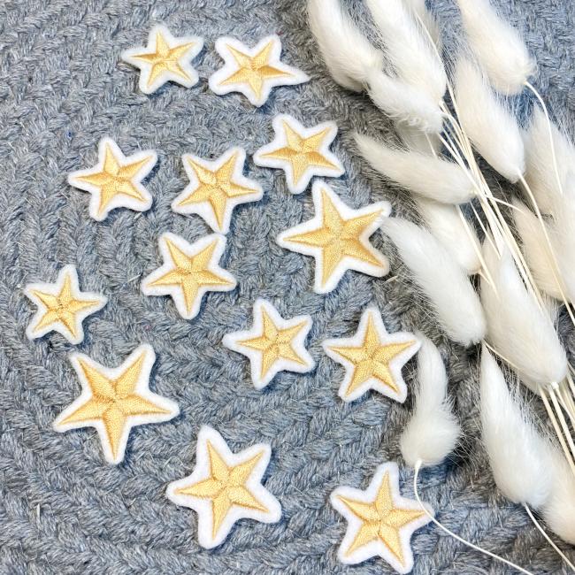 Mini Applikation gestickte Sterne 3er oder 5er Set  /  zum aufbügeln / Aufnäher  für DIY , Taschen, Schultüten, Kissen u.v.m.