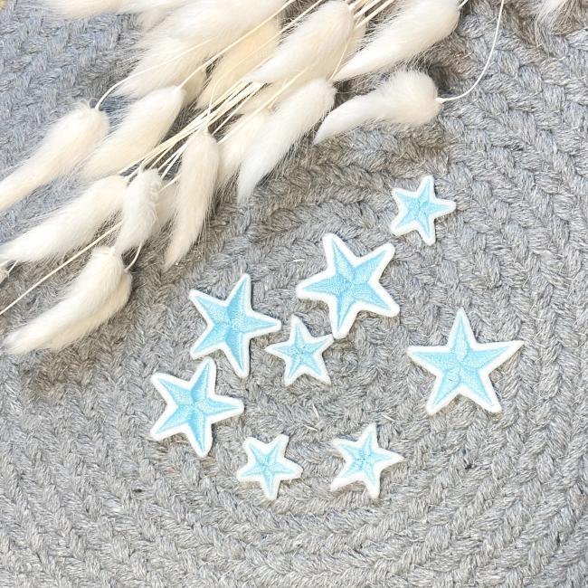Mini Applikation gestickte Sterne 3er oder 5er Set  /  zum aufbügeln / Aufnäher  für DIY , Taschen, Schultüten, Kissen u.v.m.