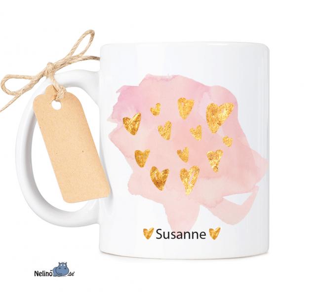 Tasse Kaffeebecher Glückstasse mit Name personalisiert Geschenk