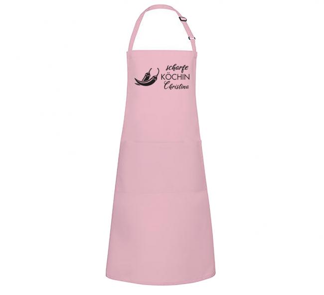 hochwertige Latzschürze "scharfe Köchin"  mit Wunschname