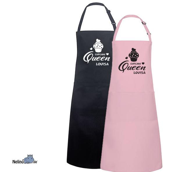hochwertige Latzschürze "Cupcake Queen""  mit Wunschname