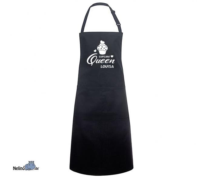 hochwertige Latzschürze "Cupcake Queen""  mit Wunschname