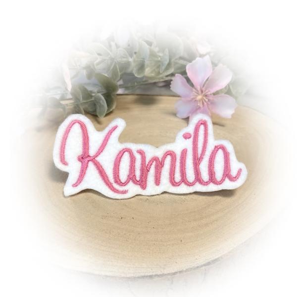 Namen / Namensapplikation mittelgroß auf weißem  Filz , DIY Schriftzug Schrift 015