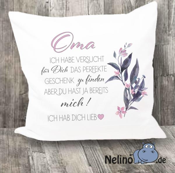 Kissen bedruckt "Oma Ich hab dich lieb"