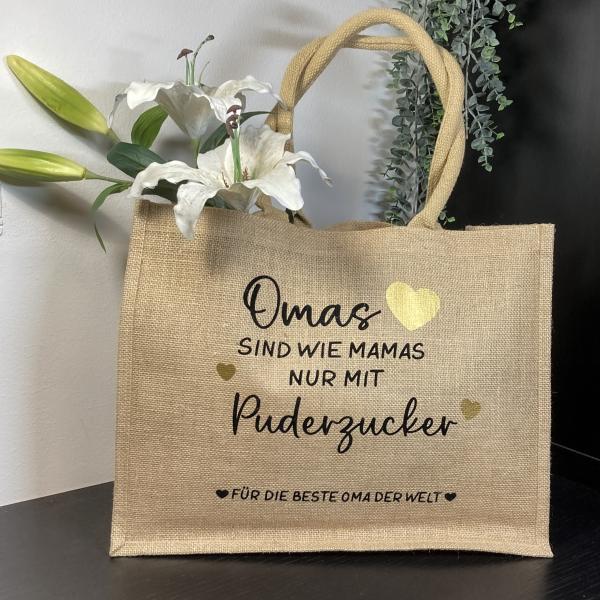 Jutetasche Einkaufstasche, Geschenk für Oma, Aufbewahrung