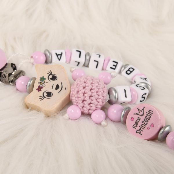 Schnullerkette kleine Prinzessin als Seitenableger mit Fuchsmädchen