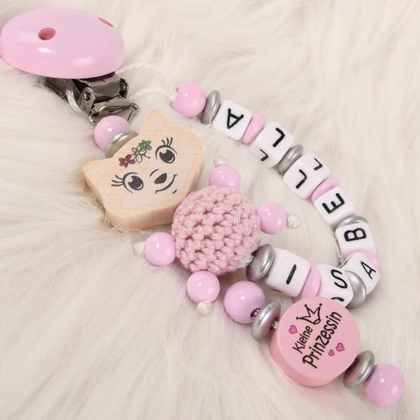 Schnullerkette kleine Prinzessin als Seitenableger mit Fuchsmädchen