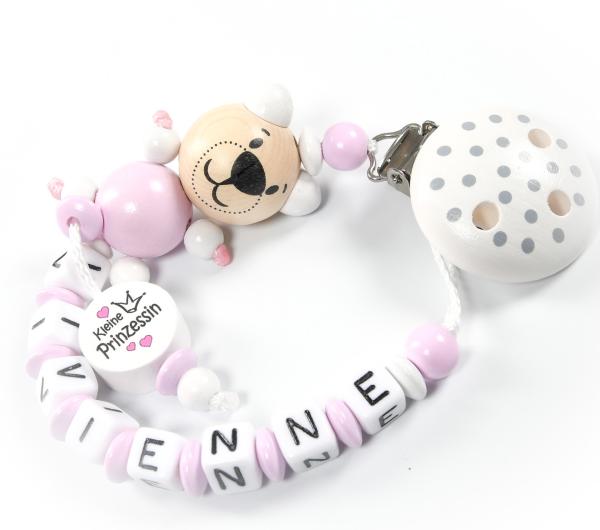 Schnullerkette kleine Prinzessin als Seitenableger 3D Bär ♥