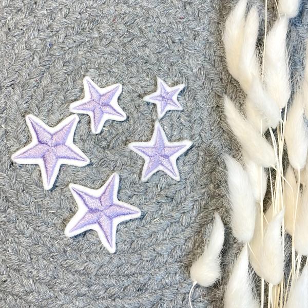 Mini Applikation gestickte Sterne 3er oder 5er Set  /  zum aufbügeln / Aufnäher  für DIY , Taschen, Schultüten, Kissen u.v.m.