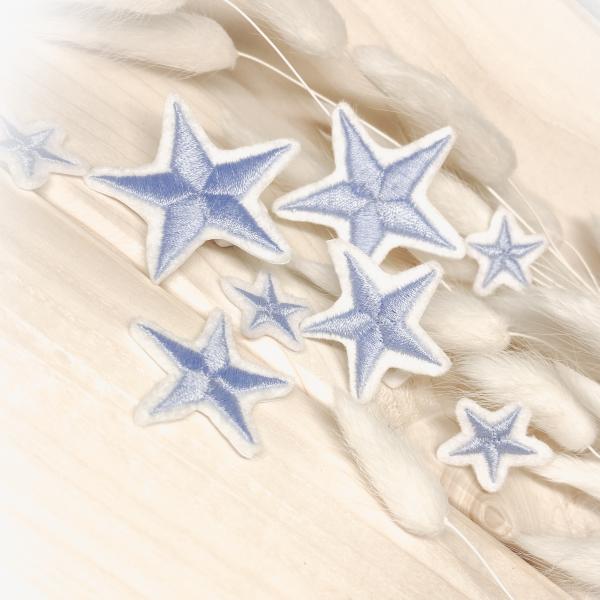 Mini Applikation gestickte Sterne 3er oder 5er Set  /  zum aufbügeln / Aufnäher  für DIY , Taschen, Schultüten, Kissen u.v.m.