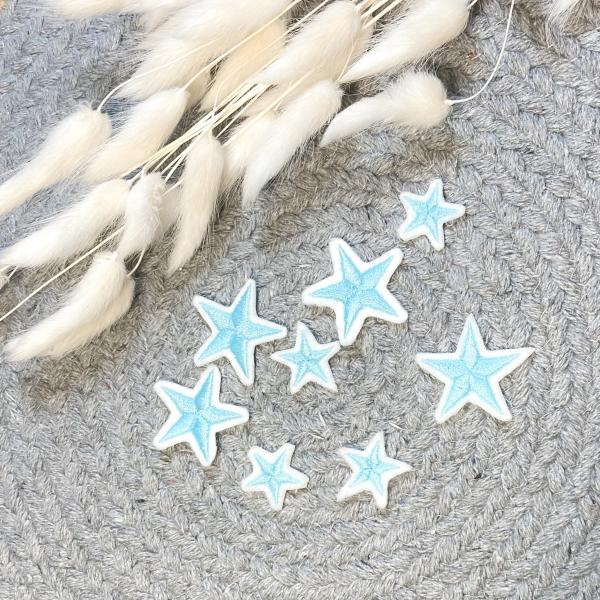 Mini Applikation gestickte Sterne 3er oder 5er Set  /  zum aufbügeln / Aufnäher  für DIY , Taschen, Schultüten, Kissen u.v.m.
