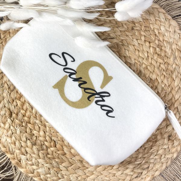 Kosmetiktasche mit Wunschname, Make-up Tasche, Schminkbeutel
