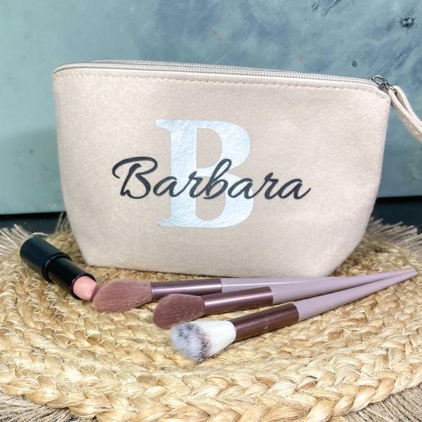 Kosmetiktasche mit Wunschname, Make-up Tasche, Schminkbeutel