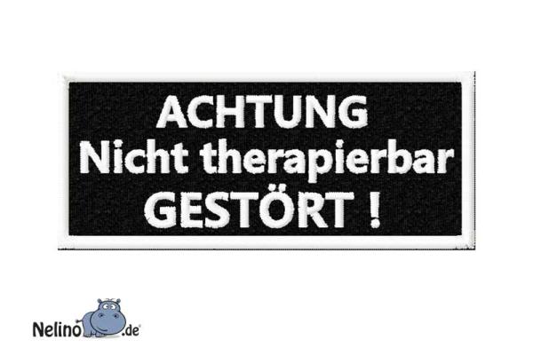 bestickter Aufnäher "nicht therapierbar"