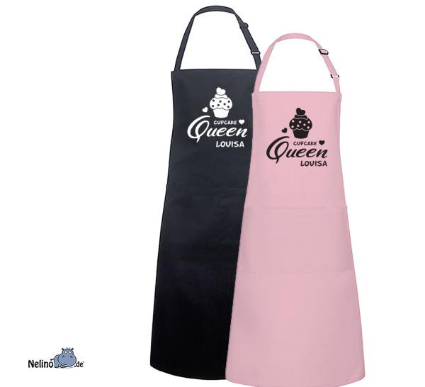 hochwertige Latzschürze "Cupcake Queen""  mit Wunschname