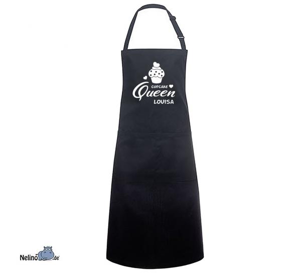 hochwertige Latzschürze "Cupcake Queen""  mit Wunschname