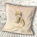 Kissen Pony Applikation gestickt ♥ Süßes Pony ♥ mit Wollhaaren und Wunschname