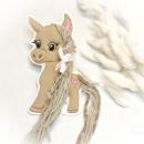 Pony Applikation mit Wollmähne / gesticktes süßes Pony / Patch für DIY  bügelbar