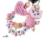 Schnullerkette Fuchsmädchen &  Wendeherz " Ein bisschen Mama...."