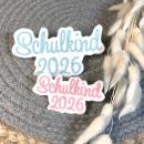 Applikation Schulkind  2026 auf weißem Filz
