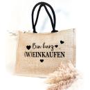 Jutetasche große Einkaufstasche "Weinkaufen" Geschenk