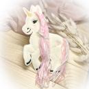 Einhorn Applikation  mit Wollmähne / Bügelbild süßes Einhorn / Patch für DIY